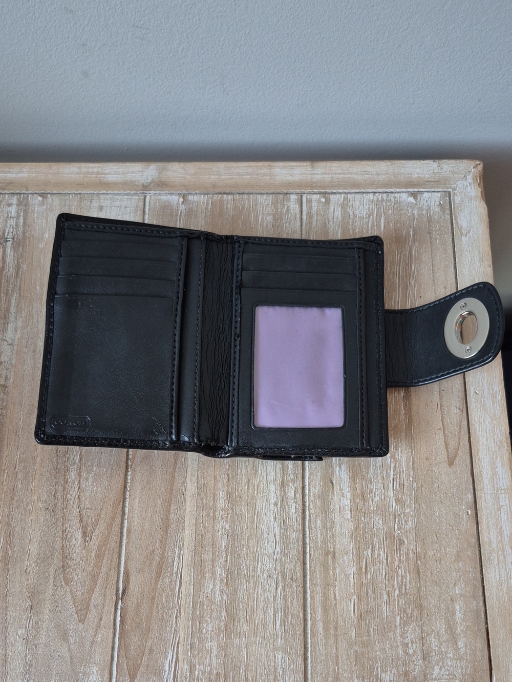 Coach Signature Canvas Turnlock Flap Crossbody Bag & Wallet Black Gray Y2K - Picture 15 of 16